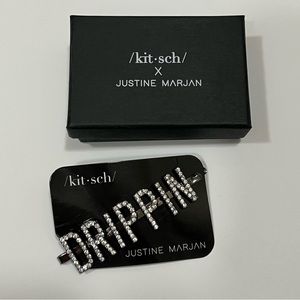 Brand New Kitsch X Justine Marjan DRIPPIN Rhinestone Jewel Bobby Pin Hair Clip